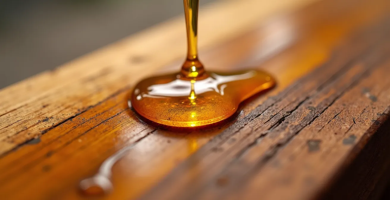 Application d'huile saturateur sur terrasse Ipé avec technique humide sur humide